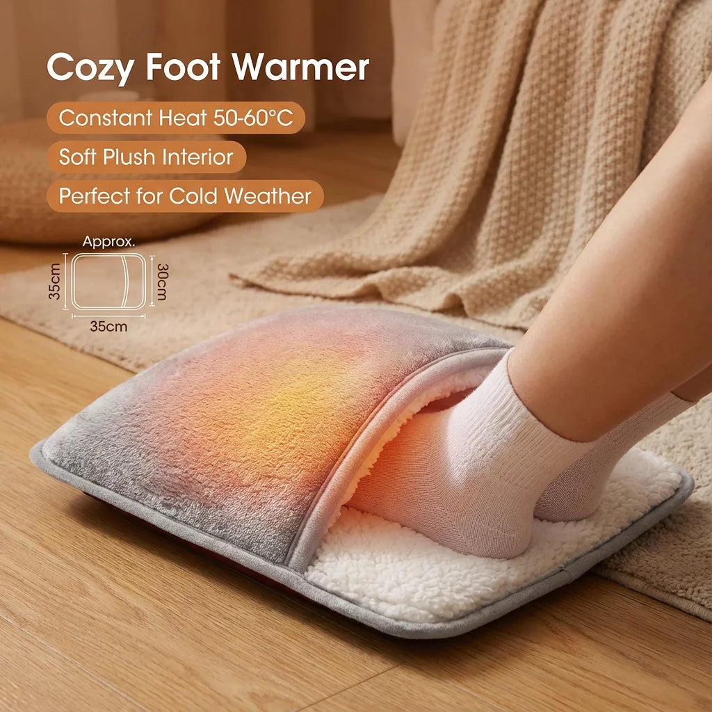 Winter Electric Foot Heating Pad USB Charging Soft Plush Washable Foot Warmer Heater Improve Sleeping Household Foot Warming Mat